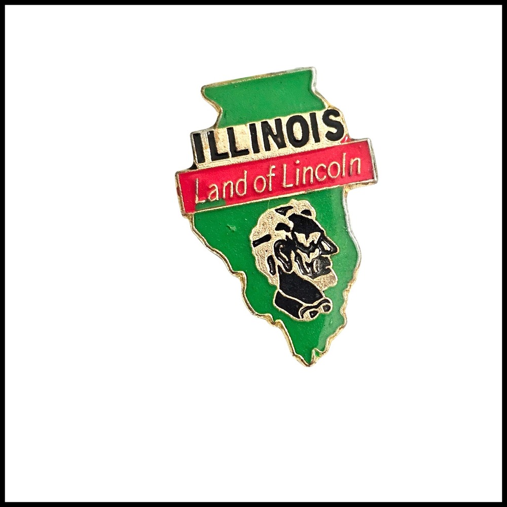 Illinois Land of Lincoln Souvenir Lapel Pin‎ Abraham Lincoln Collectible
